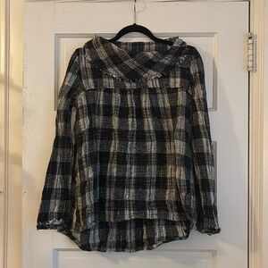 Plaid babydoll top